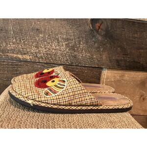 Womens‎ Danny G Dog Puppy Slippers Sz Small 7/8 Plaid